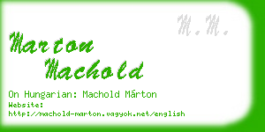 marton machold business card