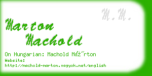 marton machold business card